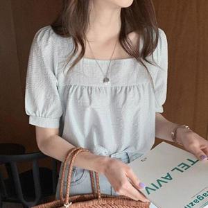 [잇백잇슈]스퀘어넥셔링반팔티 데일리 봄여름 예쁜 여성스러운