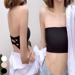 끈없는브라탑 여름 오프숄더 끈없는 심리스 이너 브라탑 뒷 후크