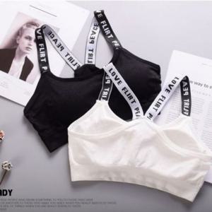 노와이어 레터링 스포츠브라 노와이어브라 어깨끈