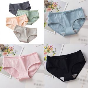 여성팬티 여자 팬티 06166 리본 코튼팬티 블랙 L 면팬티