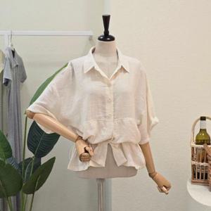 [포커스]  FM4E3BL30592_소프트 스트링 버튼업 셔킷