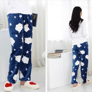 기모바지 홈웨어 극세사 수면바지 겨울잠옷 따뜻 스타양 네이비