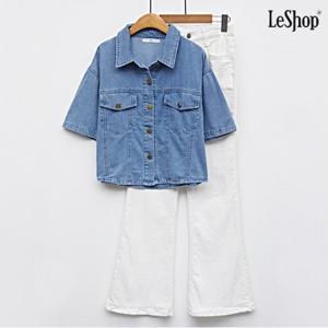 [르샵]데님 카라넥 반팔 셔츠 (DO1BA032A)