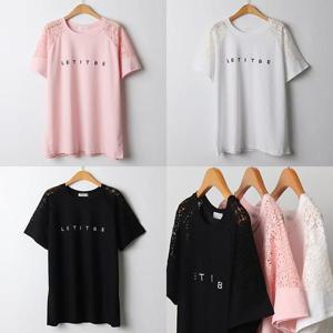 위쉬몰 OL 렛잇비레이스반팔티(I975H406) 빅사이즈