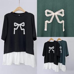 위쉬몰 BG 레이스리본배색블라우스(S266H406) 빅사이즈