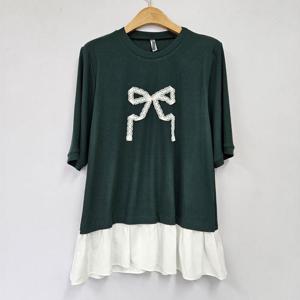 아이우먼 비트리본레이스블라우스 BGS266M406 빅사이즈