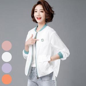 빅사이즈사랑해요 R106L406 플라워자수틴바람막이 NT