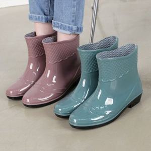 [잇백잇슈]심플무늬숏장화 편한 레인부츠 장마필수템 경량 여성