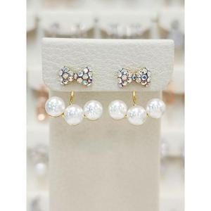 볼라레 세이브존03 볼라레 오로라리본 진주 투웨이귀걸이 SAVSSS1566