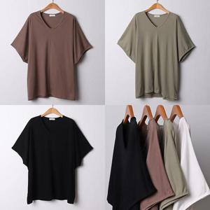 위쉬몰 IL 브이넥절개반팔티셔츠(E027H407) 빅사이즈