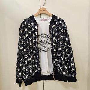 스테파니 HC07 ABC 프린팅 시보리 집업 점퍼 A24JK4301