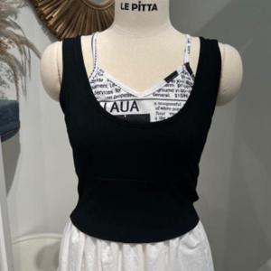 르피타 HC06 레터링 레이어드 나시(BK) L245ATP551