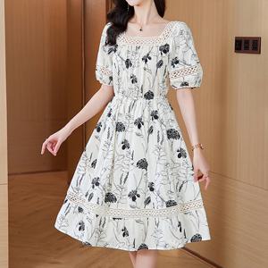 [한정/특가] 레이스 퍼프 플라워 원피스_C2407OP616B_C