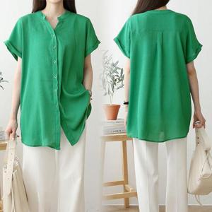 위쉬몰 BN 요요미롤업블라우스(K196H407) 빅사이즈