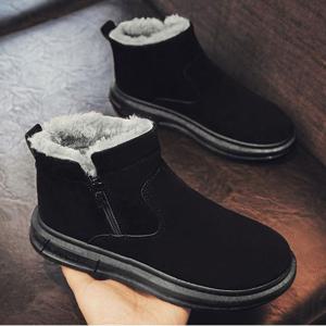 방한화 남성 겨울 스웨이드 방한 털부츠 옆지퍼 기모신발