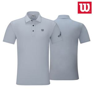 [윌슨]남성 반팔티셔츠 8211 그레이 카라 단체 테니스