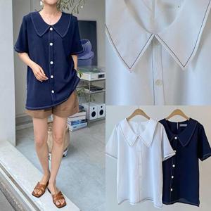 위쉬몰 BS 심플스티치카라블라우스(O433H407) 빅사이즈