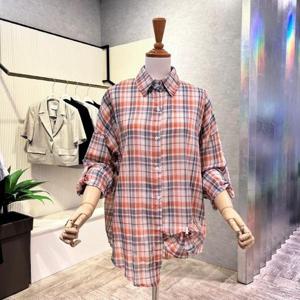 [ab.f.z]  AOY3HB412_롤업소매 박시 체크 셔츠