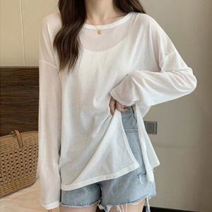 [잇백잇슈]옆트임루즈핏긴팔티 여리여리 얇은 예쁜 여성데일리룩