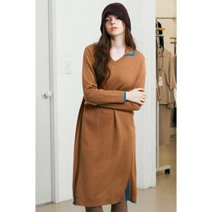 [유닛]울 혼방 폴로넥 롱 니트 원피스 [UFI3-KOP371N]