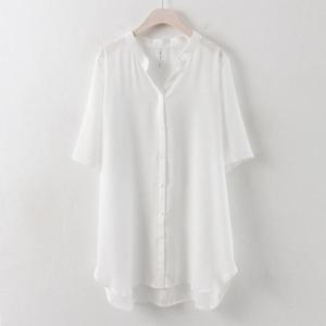 아이우먼 내츄럴쉬폰롱블라우스 HG0176M407 빅사이즈