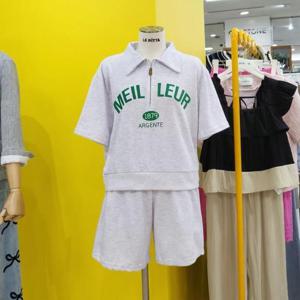 르피타 DP01 반집업 트레이닝 반바지 세트 L242UJS555