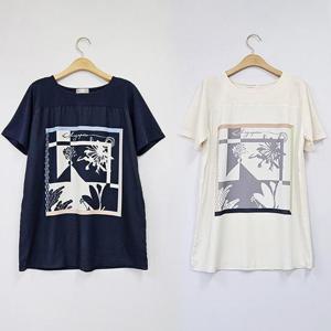 위쉬몰 RI 릴리프레임컷팅반팔티(S298H408) 빅사이즈