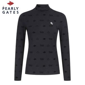 [파리게이츠] 파리게이츠 여성 스마일 로고 패턴 긴팔 티셔츠 521D3TI301_BK