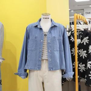 르피타 DP01 오버핏 크롭 데님 셔츠 L243USH901