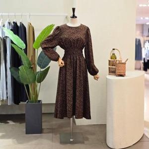 [포커스]FF4I9OP5941_허리 밴딩 레오파드 원피스