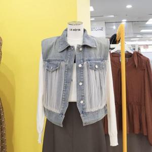 르피타 DP01 샤배색 데님 베스트 L245UVO951