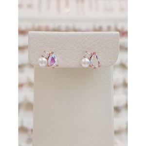 볼라레 세이브존01 물방울 오팔 큐빅 진주 피어싱 귀걸이 sse688