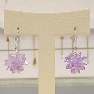 볼라레 세이브존01 퍼플플라워큐빅 명품원터치귀걸이 VE818