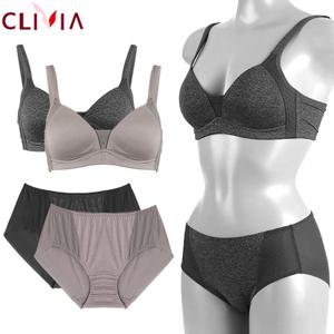 크리비아 멜란지 매쉬 풀컵 노와이어 브라 팬티 세트 1776/3776S