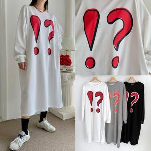 위쉬몰 MA 물음표박스면긴팔원피스(S687H409) 빅사이즈