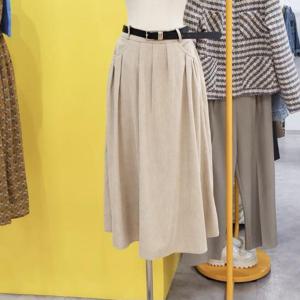 르피타 DP01 코듀로이 핀턱 스커트 L244USKA03