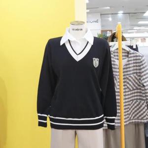 르피타 DP01 카라 V배색 스쿨 니트 L244USWA53