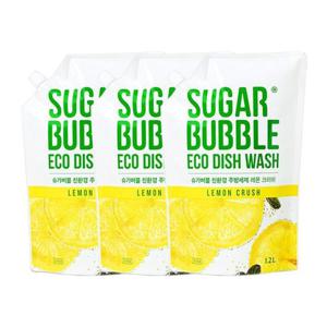 슈가버블 주방세제 레몬크러쉬 1.2L x3