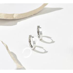 [실버] 미니골드 스퀘어컷팅 링귀걸이 ERIM1009