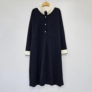 아이우먼 모던배색카라펄원피스 BSS702M409 빅사이즈