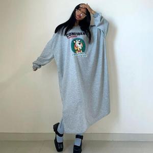 아이우먼 호랑이프린팅면롱원피스 NMS774M409 빅사이즈