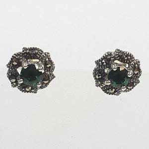 [블루케이] 엔틱 그린에메랄드 합성석귀걸이240918-19