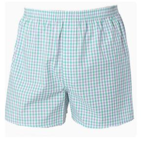 [바바라(언더웨어)][남성트렁크팬티2종]얇고시원한 면100 체크나염 사각팬티2종AMT4408TSET