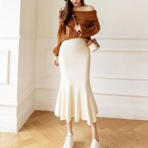 G126767_머메이드 밴딩 니트 롱스커트