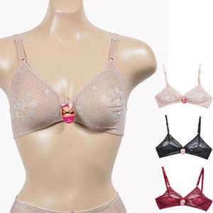 (창민)플라워 레이스 망사 홑겹 시스루 브라