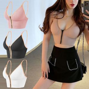 여성 이너웨어 여름 외출 캡내장 앞지퍼 패션 브라탑
