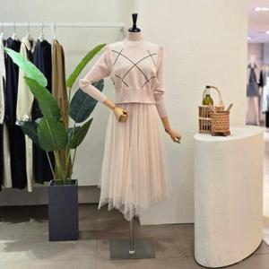 [포커스]FW4J7ST00692_니트 베스트 레이어드 샤 원피스