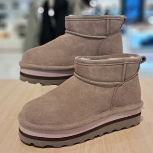 [베어파우(슈즈)]RETRO SHORTY 여성 플랫폼 통굽 털신 양모 어그부츠 스톤 K2940276QD-W