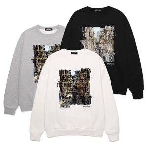 [밴웍스]COLOR BALANCE TYPO 오버핏 맨투맨 (VLS0103) 3컬러