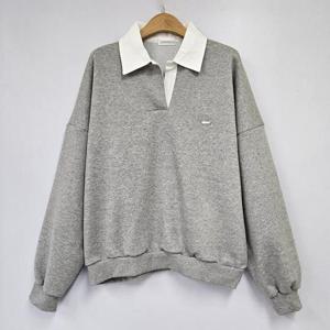 아이우먼 엔젤카라배색맨투맨 KDT044M410 빅사이즈